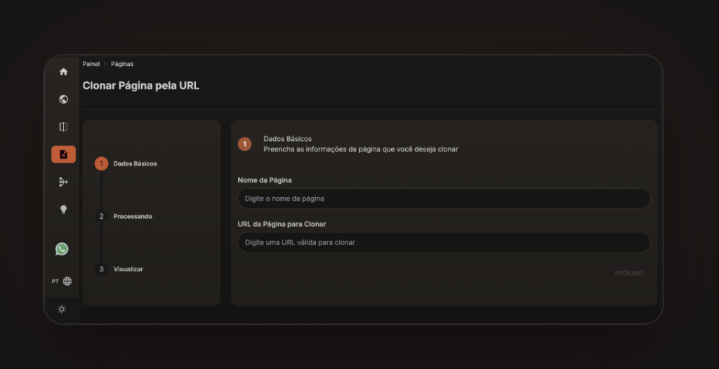 Interface Clonador de Páginas