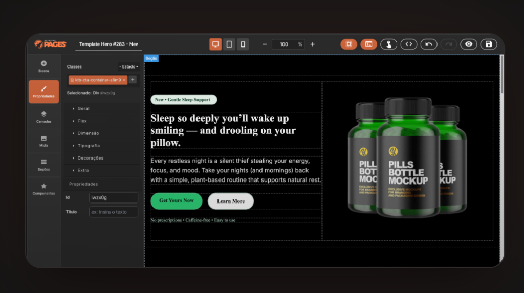 Interface Construtor Drag-and-Drop